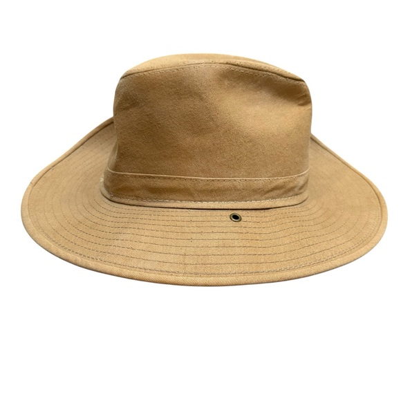 HENSCHEL Hatquarters USA safari hat tan canvas outdoor fedora style size LARGE